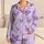 Purple Butterfly Sparkle Gift for Women, Whimsical Lavender Bedtime Lounge Style Satin Pajamas Set - 1