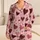 Burgundy Heart Blush Pink Cozy Bedtime Lounge Gift For Romantic Home Relaxation Satin Pajamas Set - 1