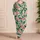 Coral Flamingo Tropical Leaves Botanical Motif Summer Vacation Lounge Gift For Women Satin Pajamas Set - 4