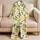 Lemon Citrus Fruit Motifs for Bright Summer Lounging and Relaxed Everyday Wear for Women Satin Pajamas Set - 5