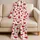 Red Heart Motif Valentine's Day Loungewear Gift For Women, Romantic Cozy Style At Home Satin Pajamas Set - 5