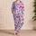 Coral Lavender Botanical Blooms for Cozy Spring Lounging, Relaxing, and Gift Giving Satin Pajamas Set - 4
