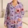 Coral Lavender Botanical Blooms for Cozy Spring Lounging, Relaxing, and Gift Giving Satin Pajamas Set - 1