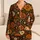 Vintage 70s Floral Boho Motif for Cozy Evenings and Relaxed Weekend Lounge Style Satin Pajamas Set - 1