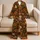 Vintage 70s Floral Boho Motif for Cozy Evenings and Relaxed Weekend Lounge Style Satin Pajamas Set - 5
