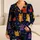 Colorful Cat Faces on Midnight Navy Lounge Apparel for Cat Lovers and Cozy Nights Satin Pajamas Set - 1