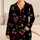 Black Cherry Motif Cozy Homewear for Relaxed Evenings and Holiday Gifts for Women Satin Pajamas Set - 1