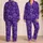Purple Neon Heart Motifs for Cozy Nights and Romantic Lounging, Plus Size Gift Idea Satin Pajamas Set - 2