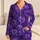 Purple Neon Heart Motifs for Cozy Nights and Romantic Lounging, Plus Size Gift Idea Satin Pajamas Set - 1