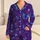Blue Violet Butterfly Botanical Look for Lounging and Travel, Women's Relaxed Fit Satin Pajamas Set - 1