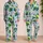 Neon Green Skeleton Skull Streetwear Style Halloween Lounge Nights Gift Idea For Women Satin Pajamas Set - 2