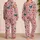 Butterfly Script Lounge Set for Cozy Home Relaxation, Weekend Comfort and Gifting Satin Pajamas Set - 2