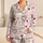 Red Hearts and LOVE Lettering for Romantic Lounging, Valentine's Day Gift for Her Satin Pajamas Set - 1