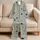 Monochrome Starry Night Sky With Sage Gray Celestial Stars For Women's Bedtime Lounging Satin Pajamas Set - 5