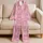 Pink Daisy Floral Motif, Cheerful Lounge Style For Springtime Gifts And Girly Looks Satin Pajamas Set - 5