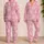 Pink Daisy Floral Motif, Cheerful Lounge Style For Springtime Gifts And Girly Looks Satin Pajamas Set - 2