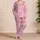 Pink Daisy Floral Motif, Cheerful Lounge Style For Springtime Gifts And Girly Looks Satin Pajamas Set - 4