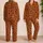 Burnt Orange Leopard Spots for Stylish Lounging, Cozy Nights, and Weekend Getaways Satin Pajamas Set - 2