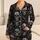 Gothic Skull Motifs for Dark Alternative Loungewear, Halloween Parties, and Gifts Satin Pajamas Set - 1