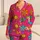 Retro Psychedelic Flowers Hearts and Sun Motifs for Colorful Lounge Style Gift Ideas Satin Pajamas Set - 1