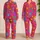 Retro Psychedelic Flowers Hearts and Sun Motifs for Colorful Lounge Style Gift Ideas Satin Pajamas Set - 2