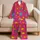 Retro Psychedelic Flowers Hearts and Sun Motifs for Colorful Lounge Style Gift Ideas Satin Pajamas Set - 5