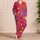 Retro Psychedelic Flowers Hearts and Sun Motifs for Colorful Lounge Style Gift Ideas Satin Pajamas Set - 4