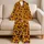 Burnt Orange Leopard Spots with Pink Accents for Cozy Lounging and Travel Style at Home Satin Pajamas Set - 5