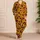 Burnt Orange Leopard Spots with Pink Accents for Cozy Lounging and Travel Style at Home Satin Pajamas Set - 4