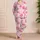 Pink Daisy Gingham Floral Style for Cozy Weekends, Relaxed Lounging, and Gift Giving Satin Pajamas Set - 4