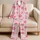 Pink Daisy Gingham Floral Style for Cozy Weekends, Relaxed Lounging, and Gift Giving Satin Pajamas Set - 5