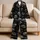 Gothic Human Skull Motifs for Dark Streetwear Lounging and Unisex Alternative Style Satin Pajamas Set - 5