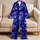Colorful Abstract Skull Motifs for Halloween Lounging and Alternative Gifts for Women Satin Pajamas Set - 5