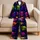 Neon Skull Smoke Look for Halloween Lounging and Gothic Nights, Plus Size Wear Satin Pajamas Set - 5