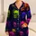 Neon Skull Smoke Look for Halloween Lounging and Gothic Nights, Plus Size Wear Satin Pajamas Set - 1