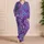 Purple Rose Butterfly Lavender Botanical Lounge Set for Relaxing, Travel, and Gift Giving Satin Pajamas Set - 4