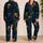 Gothic Skull Motifs Midnight Blue Golden Ochre Dark Aesthetic Lounge Style For Women Satin Pajamas Set - 2
