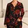 Red Rose Botanical Floral Motifs for Elegant Lounge Style, Women's Everyday Comfort Satin Pajamas Set - 1