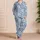 Blue Moroccan Star Tile Geometry For Resort Lounging, Travel, And Everyday Comfort Satin Pajamas Set - 4