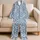 Blue Moroccan Star Tile Geometry For Resort Lounging, Travel, And Everyday Comfort Satin Pajamas Set - 5