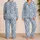 Blue Moroccan Star Tile Geometry For Resort Lounging, Travel, And Everyday Comfort Satin Pajamas Set - 2