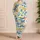 Lemon Slices And Blue Leaves For Sunny Beach Days, Summer Vacation, And Resort Style Satin Pajamas Set - 4