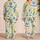 Lemon Slices And Blue Leaves For Sunny Beach Days, Summer Vacation, And Resort Style Satin Pajamas Set - 2