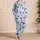 Coastal Sea Life Watercolor Motifs for Beach Days and Relaxed Lounging, Women’s Gift Satin Pajamas Set - 4