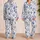 Coastal Sea Life Watercolor Motifs for Beach Days and Relaxed Lounging, Women’s Gift Satin Pajamas Set - 2