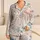 Pastel Bow Floral Patchwork for Cozy Lounging, Sleepovers, and Feminine Gift Giving Satin Pajamas Set - 1