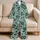Mint Sugar Skulls and Folk Flowers for Cozy Lounging and Dia de los Muertos Gifting Satin Pajamas Set - 5