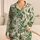 Tropical Green Foliage for Resort Lounging and Everyday Comfort, Women's Botanical Style Satin Pajamas Set - 1