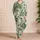 Tropical Green Foliage for Resort Lounging and Everyday Comfort, Women's Botanical Style Satin Pajamas Set - 4