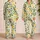 Lemon Grove Greenery With Leafy Citrus Details For Sunny Summer Days And Vacation Style Satin Pajamas Set - 2